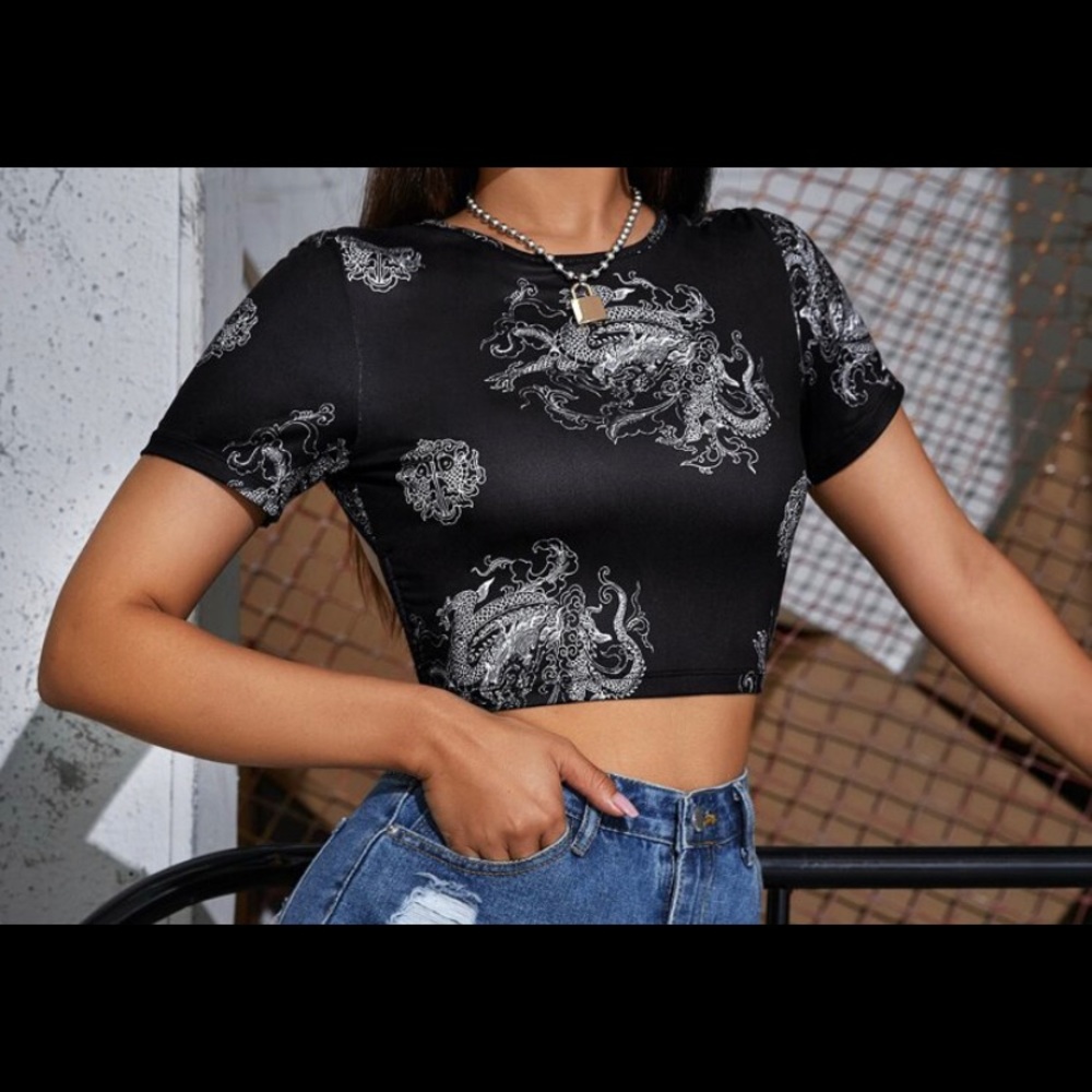 Dragon open back crop top
